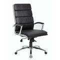 Boss Office Products Boss Office Products B9471-BKW Executive Vinyl Chair with Metal Chrome Finish; Black B9471-BKW